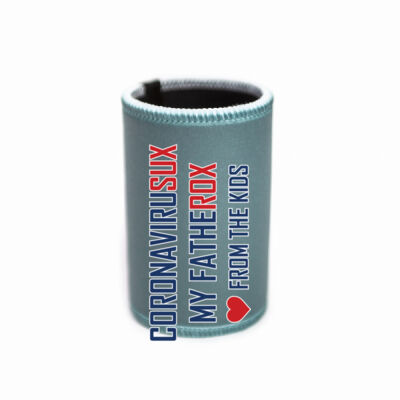 Cooler - CORONAVIRUSUX MY FATHEROX LOVE FROM THE KIDS - Stubby Coolers with Base Thumbnail